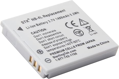 Canon Powershot Elph 330 Hs Comprar Amazon Com Stk De Canon Nb 4l Bateria De 1400 Mah Para Canon Elph 330 Hs Elph 300 Hs Vixia Mini Elph 100 Hs Elph 310 Hs Powershot Sd1400 Is Sd750 Sd1000 Sd600 Sd1100 Is