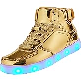 DIYJTS Kids LED Light Up Shoes, Fashion High Top LED Sneakers USB Rechargeable Glowing Luminous Shoes for Boys Girls Toddler Child