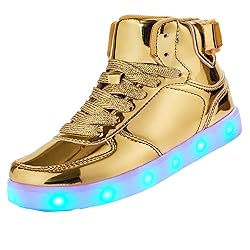 DIYJTS Kids LED Light Up Shoes, Fashion High Top