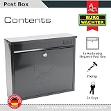 Burg-Wächter MB02A Anthracite Wall Mounted Post Box 36x31x10cm RAL7016 view 3