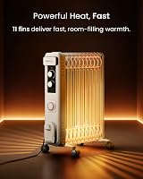 Pro Breeze 2500W Oil Filled Radiator 11 Fins with 24h Timer White view 3