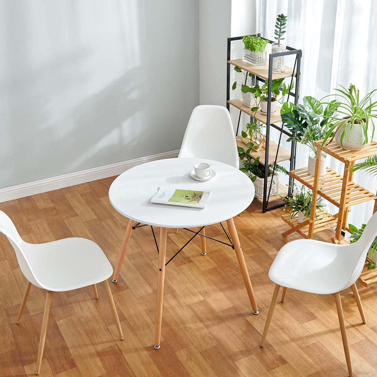 Round Dining Table White Pedestal Tables Coffee Table Eiffel Mid-Century Modern Style - Tables