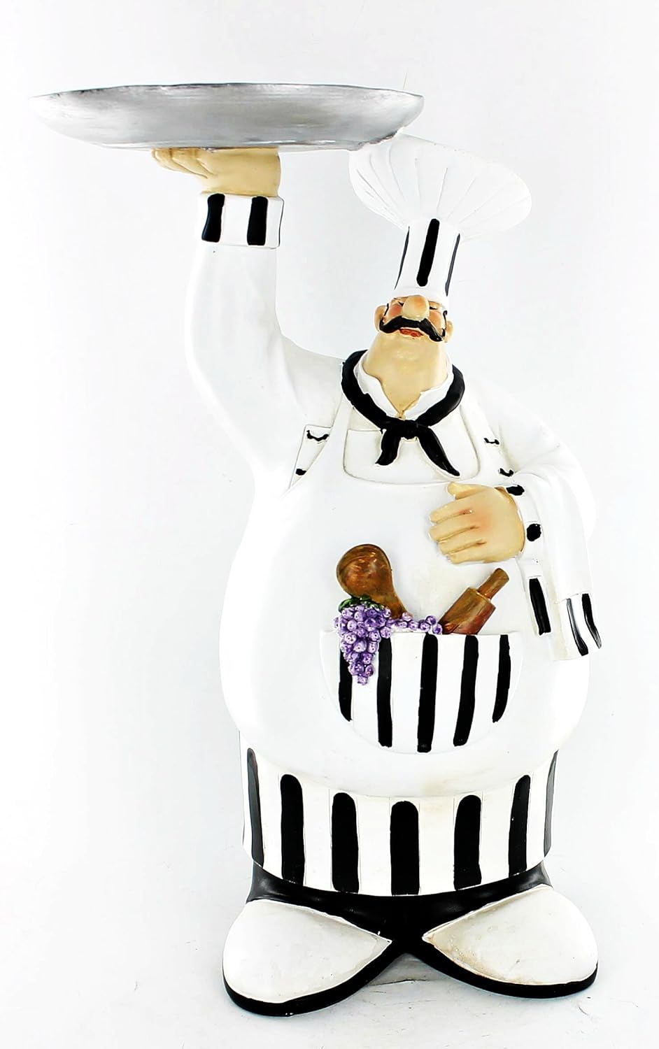 Fat Chef Kitchen Statue Food Plate Candy Figure Table Top