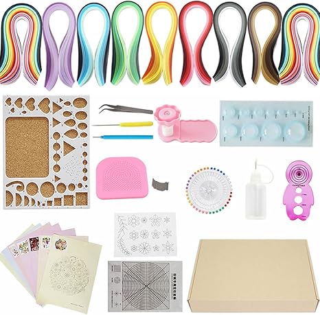 Amazon ペーパークイリング クイリングキット 専用ツール 12枚紙 幅3mm 5mm 7mm Diy 材料 デザイン図案 道具 手芸 造花 ペーパーアート 通販
