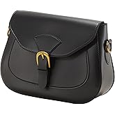 SUNLIGHT LEAVES Vintage Crossbody Saddle Bag For Women Vegan Leather Boho Retro Satchel Simple Handbag Casual Purse | Vintage, Vegan Leather, Boho, Retro, Simple, Casual