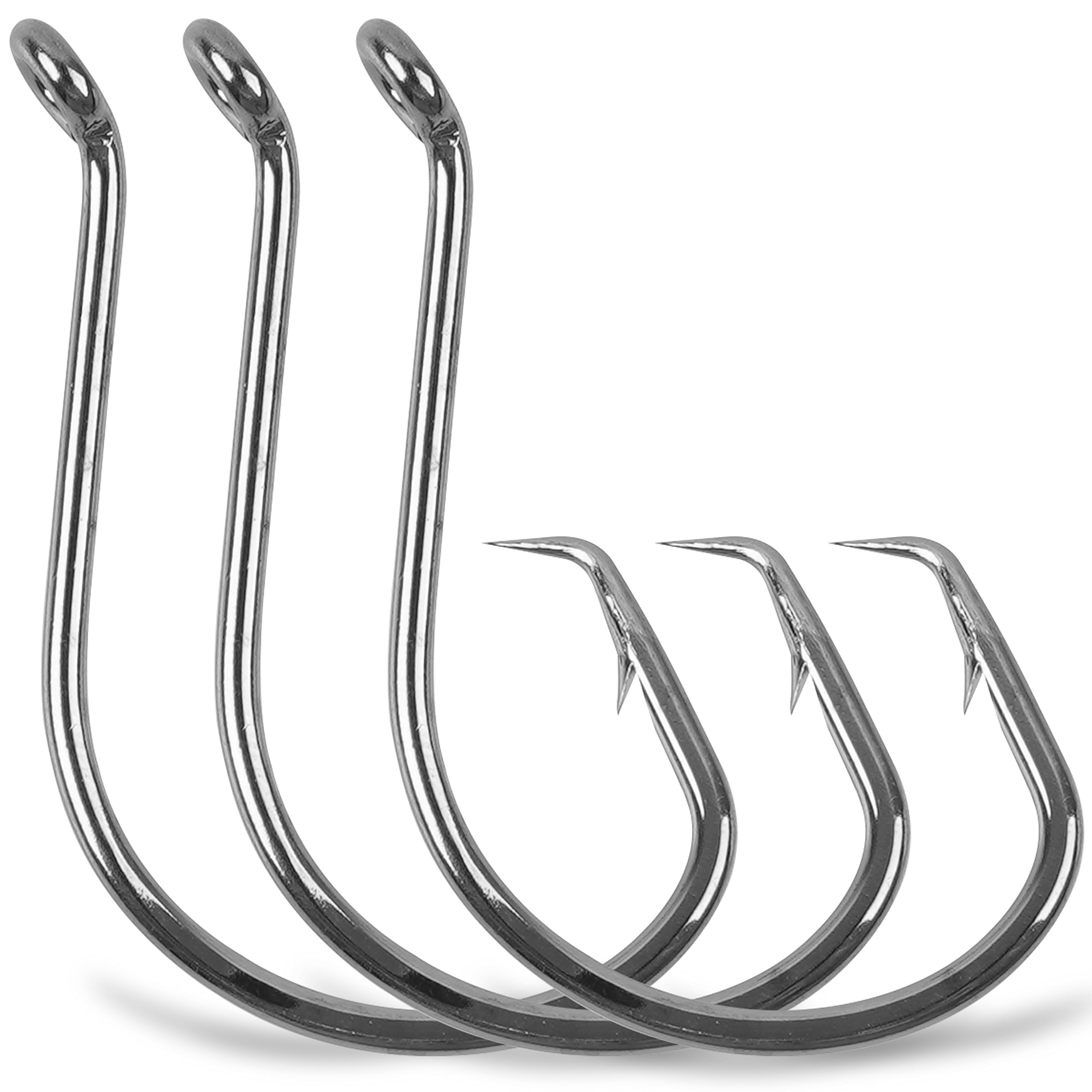 Circle Hooks Saltwater Fishing Hooks -100/200pcs Strong Offset Octopus Catfish Fishing Hooks High Carbon Steel Baitholder Hook Customized Sport Circle Hook Size 10-10/0