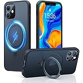 TORRAS Magnetic UPRO Ostand Designed for iPhone 12 Case iPhone 12 Pro Case, Compatible with Magsafe, iPhone 12 Phone Case with Stand, MIL Grade Shockproof Back Slim Protective 12 Pro Phone Case, Black