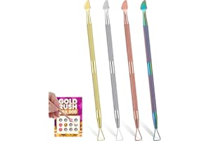 Tyqour 4PCS Lottery Ticket Scratcher Tool, Multi-Color Metal Scratch Off Tool, Durable Lotto Scratcher Tool for Tickets, Stickers, Labels, and Gift Cards, Portable and Ergonomic Design