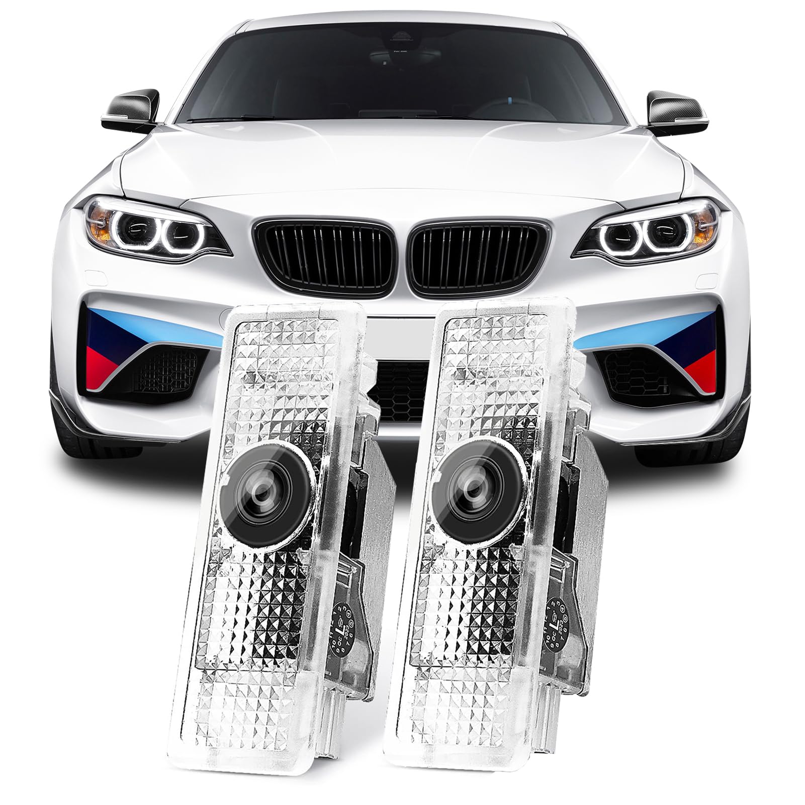 Photo 1 of Never Fade HD Door Light Logo Projector Compatible with 1/2/3/4/5/6/7/M/X/Z/GT Series Accessories, 2Pcs 3D LED Ghost Shadow Laser Car Courtesy Step Light Puddle Lamps (MPerformanceLogo)