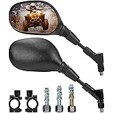 KEMIMOTO ATV Mirrors Multi-angle Adjustable 10MM Motorcycle Mirrors Side Rearview for 7/8" Handlebar Compatible with ATV Dirt Bike Scooter Snowmobile