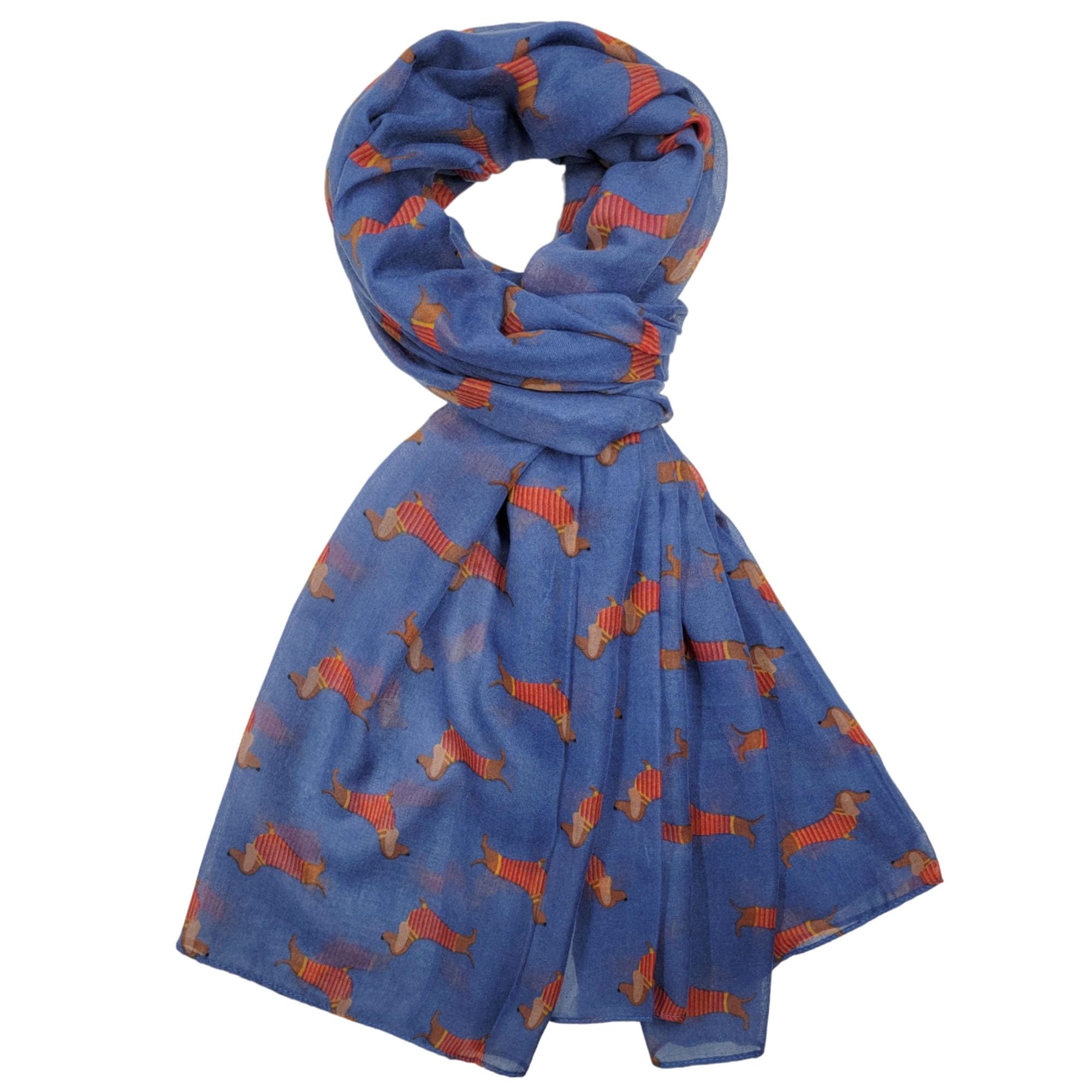 GFM® Dachshund Dogs Print Scarf - Blue - (FLD)(DG-21035-BechNL) — image 1
