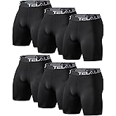 TELALEO 6 or 5 Pack Compression Shorts for Men Spandex Sport Shorts Athletic Workout Running Performance Baselayer Underwear