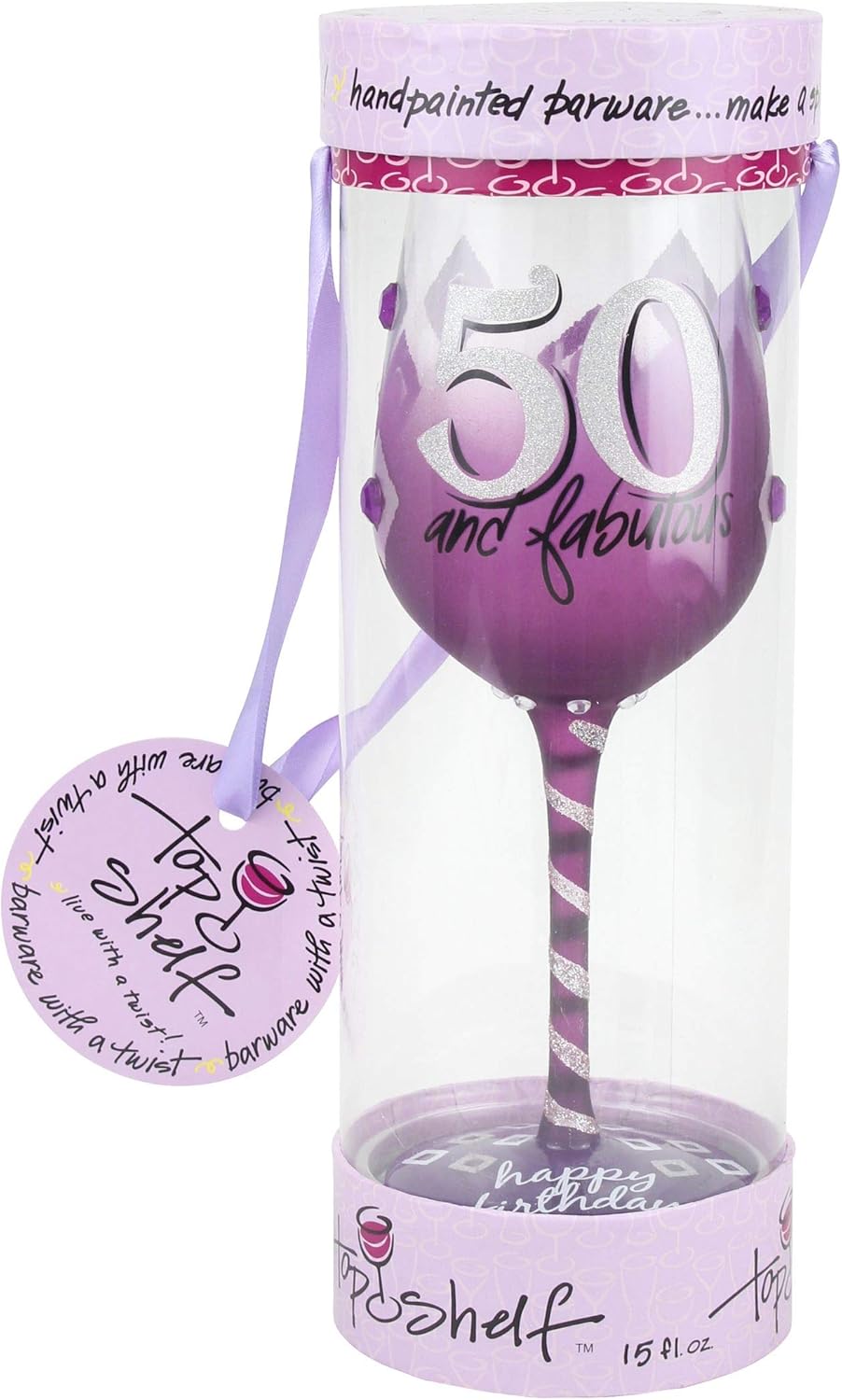 Download Amazon Com Top Shelf 50th Birthday Wine Glass Unique Thoughtful Gift Ideas For Friends And Family Hand Painted Red Or White Wine Glass For Mom Grandma And Sister Wine Glasses