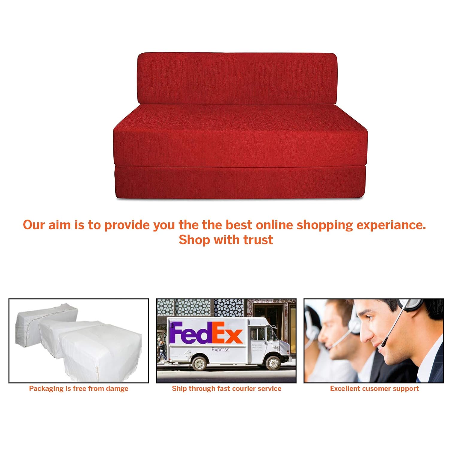 Aart Store 2 Seater Space Saving Furniture Foldable Sofa Cum Bed