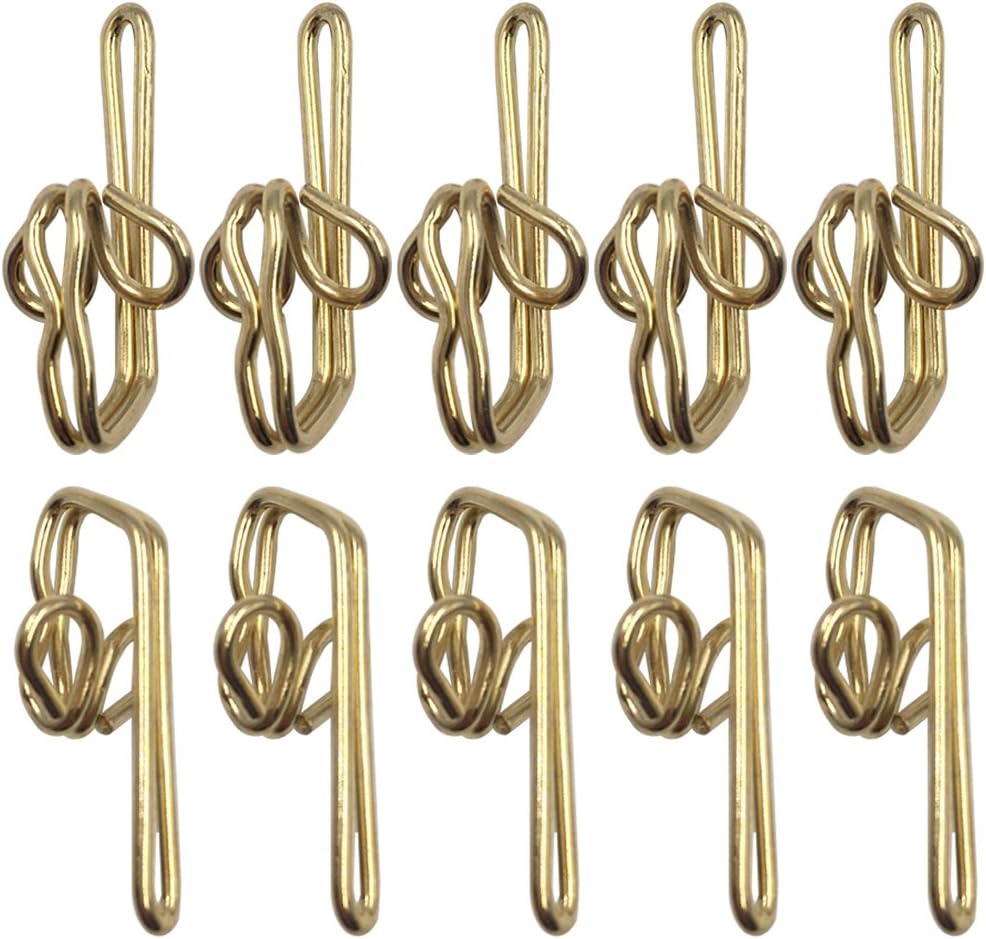 Ucatcher 100 Pack Metal Curtain Header Tape Drapery Hooks, Gold BigaMart