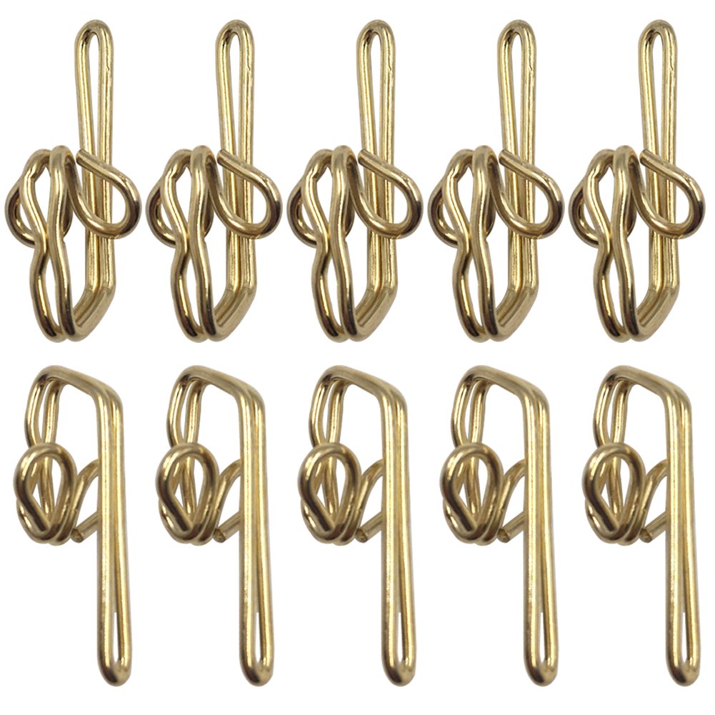 Ucatcher 100 Pack Metal Curtain Header Tape Drapery Hooks, Gold