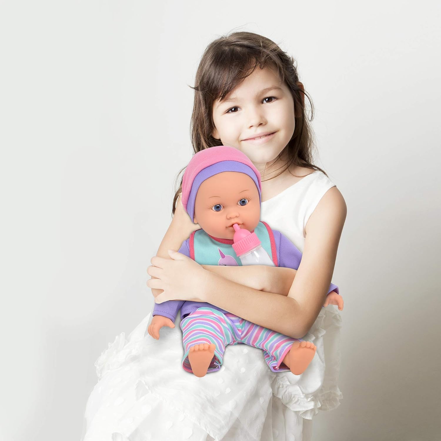 Baby Doll with Toy Accessories Set Magic Disappearing Milk Bottle 14 Inch Soft Body Baby Doll with Clothes Diaper Bag and Bib: Toys & Games
