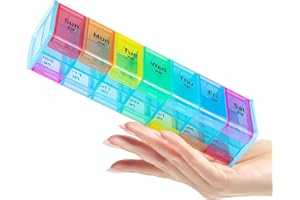 WINDTRACE Extra Large Pill Organizer, 2 Times a Day Large Weekly Medicine Organizer, Pill Box 7 Day Am Pm to Hold Daily Fish Oils, Vitamins, Supplements, Jumbo Pill Container with Big BPA Free Pill Holder
