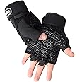 SUJAYU Workout Gloves, Gym Gloves for Men, Wrist Wraps Lifting Wrist Wraps Gloves for Working Out, Hand Out Gloves Fitness Gloves Full Palm Protection