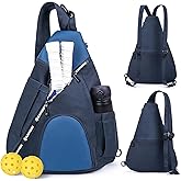 KAVIGOR Pickleball Bag, 7 Pockets & Upgraded Zippers, Lightweight Sling Bag with Detachable Strap & Water-Resistant Pocket