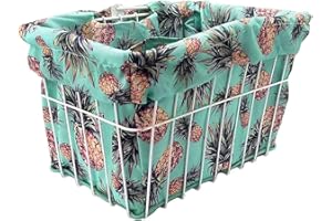 Cruiser Candy Bicycle Basket Liner Tote,Beach Cruiser Basket Cover, EBike Front Wire Or Wicker Bike Basket Fits Up to 15x12x10, Yoga Gym Beach Bag. Weatherproof Bike Bag