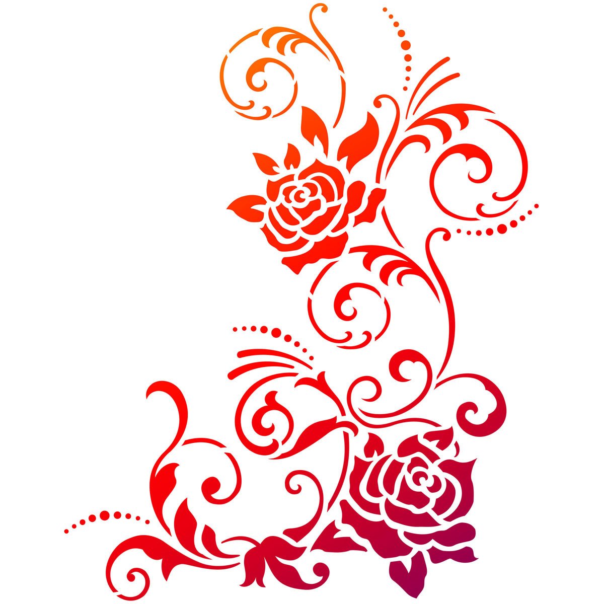 Viva Decor Universal Stencil 8.27-Inch x 11.69-Inch Filigree Flower, Acrylic, Multicoloured, 2-Piece