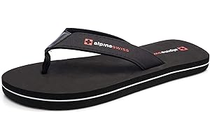 Alpine Swiss Men's Flip Flops Beach Sandals Lightweight EVA Sole Comfort Thongs