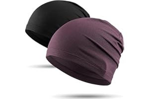 WTACTFUL 1/2-Pack Cooling Skull Caps for Men & Women - Breathable 3D Mesh Running Caps for Cycling, Gym & Summer