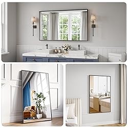 Koonmi Bathroom Mirror 30x50 Black Bathroom