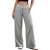 ELLEVEN Women's Wide Leg Sweatpants Low Rise Baggy Pants Drawstring Athletic Joggers with Pockets