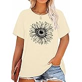 HDLTE Women Plus Size T Shirts Short Sleeve Casual Graphic Tee Tops