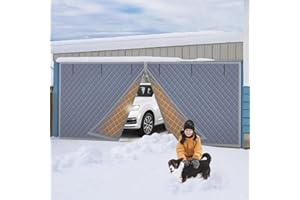 ABVRUN Garage Door Insulation 2 Car 16 * 7Ft Garage Cover Screen for Winter Thermal Insulated Cover, Made of Oxford Cloth and Thicken Cotton for Thermal Insulation Soundproof
