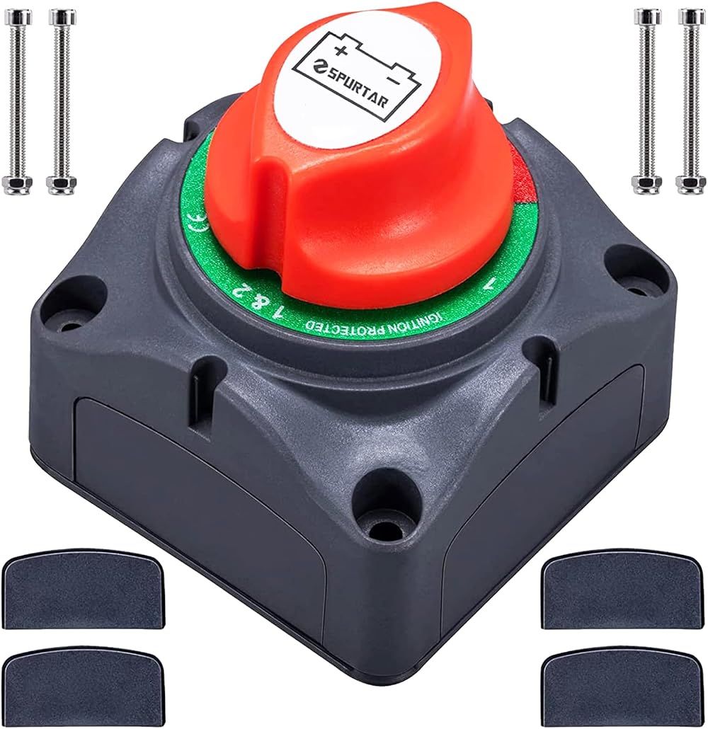 Spurtar Battery Isolator Switch 12-48V Dual Battery Disconnect 200A 1000A
