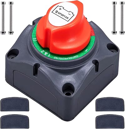 Spurtar Battery Isolator Switch 12-48V Dual Battery Disconnect 200A 1000A