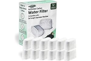 WANGENBRO 12 Pack Activated Charcoal Water Filter for Delonghi Espresso Machine COM530M, COM532M, BCO430 and More | Compatible with Delonghi Filter Replacement Accessories 7313285779