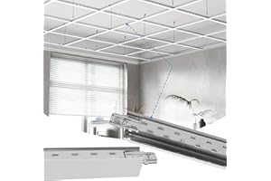 LooYee 10 PCS 48 Inch Cross Tee Drop Ceiling Grid System, 4 Ft Galvanized Steel Rust & Fire Resistance Easy Installation, Ideal for Basement Living Room Garage Kitchen Bathroom White