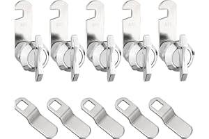 GNELLKOOR Thumb Operated Offset Cam Lock, 5-Pack 7/8 Inch Replacement Keyless Compartment Latch for Mounting in RV Compartment Camper Storage Door Cabinet Mailbox Drawer, Fits on 0.63" (16mm) Max Door Thickness