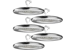 bulbeats 5Pack UFO LED High Bay Light 100W,14000lm (Eqv.400W MH/HPS) High Bay LED Lights, 5000K Daylight with US Plug Commercial Bay Lighting Energy Saving Upto 760KW*5/Y(5Hrs/Day) -ETL Listed