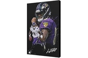 WHZKCYH American Football Sports Ravens Poster For Fun Teen Birthday Christmas Lamar Jackson Rugby Star Posters Canvas Wall Art Print Picture For Home Room Bathroom Decor