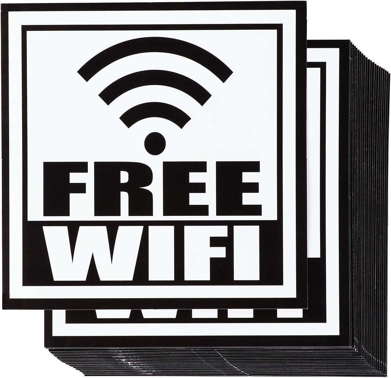 Amazon Com Juvale Wifi Stickers 24 Pack Free Wifi Sign Vinyl Decals For Wifi Hotspot Business Coffee Shops Restaurants Self Adhesive Black And White 5 X5 Inches Automotive