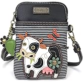 CHALA Farm Animal Collection Cell Phone Crossbody Purse-Women PU Leather/Canvas Multicolor Handbag with Adjustable Strap