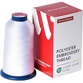 Poolin Polyester Machine Embroidery Thread 4000M 40WT White 0401 | Smooth Feeding with Stable Tension for Clean, Consistent Stitching on Home and Commercial Embroidery Machines