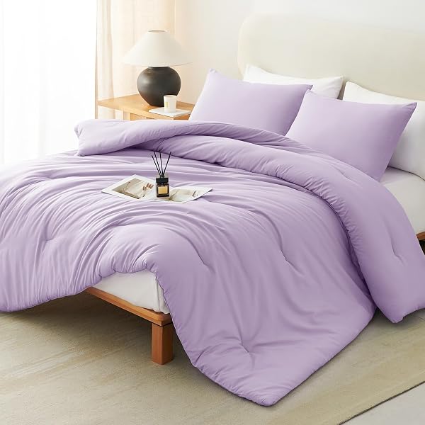 COZYLUX FULL SIZE COMFORTER SET LAVENDER, 3 PIECES...