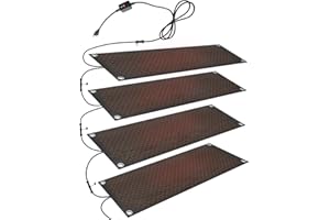 mestyl Heated Snow Melting Mats Outdoor, 10 x 30 Inch Heated Outdoor Mats, Snow and Ice Melting Mats No-Slip Winter Outdoor Heated Mats for Stair, Walkway, Steps, Sidewalks, Decks, Driveway, 4Pcs