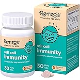 Renzo's Roll Call Immunity - Dissolvable Kids Immune Support Supplement with IMMUSE Postbiotic, Sugar-Free Kids Vitamins, 30 Orange-Flavored Melty Tabs