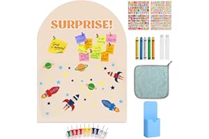 Magnetic Wall Decal for Kids, Magnetic Arch Chalkboard for Wall, Self Adhesive Wall Sticker Board (Beige)