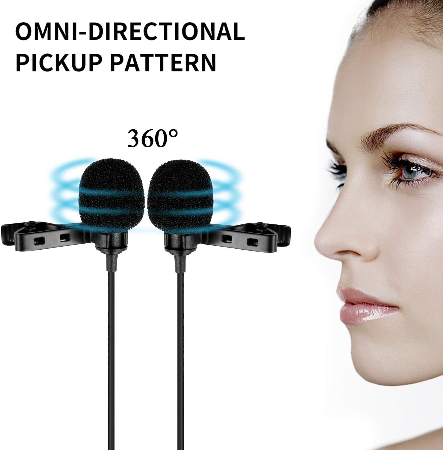 Dual-Head Lavalier Microphone for Smartphone PC Camera, 157''/4m BOYA Lapel Universal Mic with 1/8 Plug Adapter for iPhone X 8 7 Samsung Canon Nikon DSLR Camcorders Audio Recorder Vlog Poscast: Home Audio & Theater