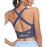 romansong Strappy Yoga Sports Bras for Women Padded Criss-Cross Back Tank Tops