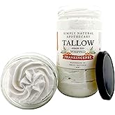 Beef Tallow for Skin Care, Face, Hands, Body - Natural Moisturizer - Whipped - Organic Grass-Fed Beef Fat - Vitamins A, D, E, K - Dry Skin - Hydrating - Handmade - Frankincense - 24 oz (Frankincense)