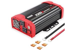NDDI POWER 1500W Car Power Inverter 12V DC to 110V AC Car Converter Charger Adapter with Dual 3.1A USB Port and AC Outlets Qu